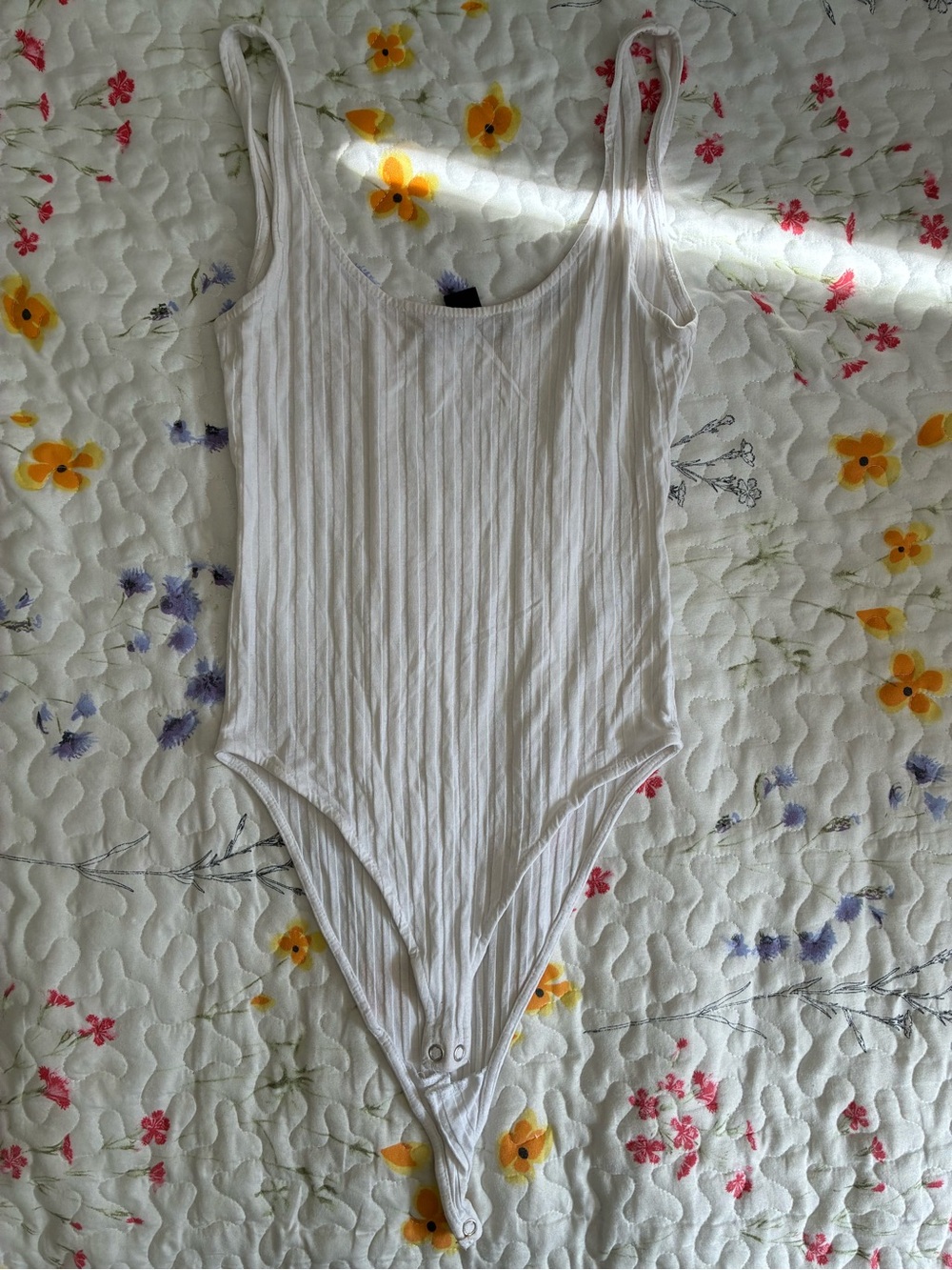 Atmosphere White Ribbed Tank Bodysuit